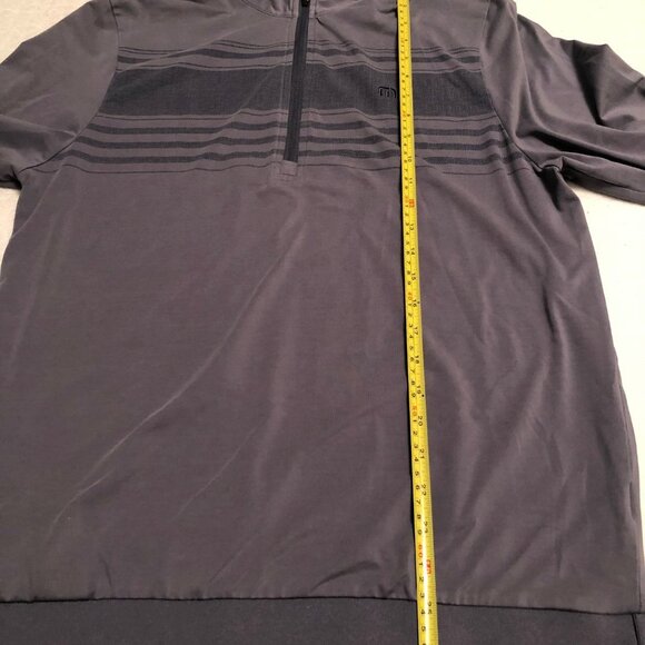 Travis Mathew Shirt Men's Medium Gray Polo Golf Stretch Logo Long Sleeve - Picture 6 of 7